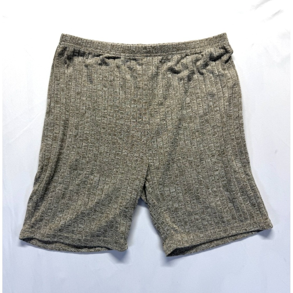 Ekouaer Lounge Shorts Womens Large Heather Beige Stretch Elastic Waist Sleepwear